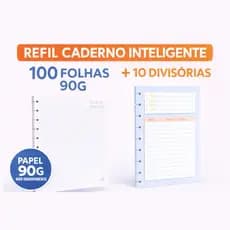 Refil Caderno Inteligente A5 100 Folhas 90g Pautado + Divisórias Universitário