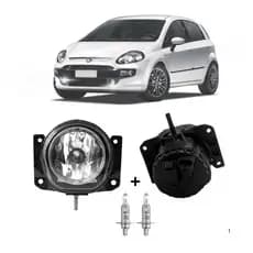 Farol Milha Fiat Punto 2007 a 2017  Com Suporte + Lâmpada H1 12V