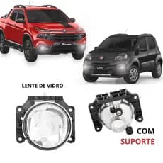 Farol Milha Auxiliar Fiat Toro 2016 2017 2018 2019 2020  / Uno 2016 a 2021 – Lente de Vidro