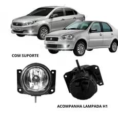 Farol Milha Fiat Grand Siena 2012 2013 2014 2015 2016 2017 Com Suporte e Lâmpada H1