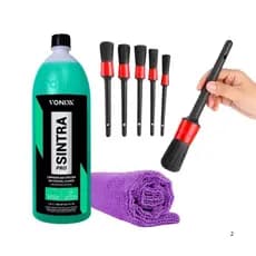 Kit Sintra Fast Vonixx Limpeza Automotiva Bactericida Remove Sujeira Pesada Painel Couro Estofado