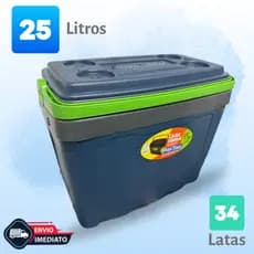 CAIXA TÉRMICA 25 LITROS COOLER POP STAR - 34 LATAS TAMPA COM PORTA COPOS - ENVIO IMEDIATO