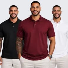 Kit 3 Camisa Polo Masculina Malha Piquet Original