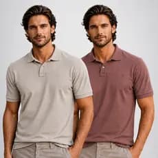 Kit 2 Camisa Polo Masculina Piquet Premium