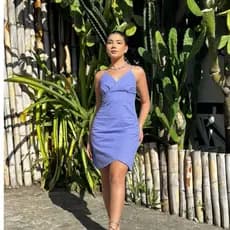 Vestido Em Linho Com Alças E Decote Em V / Vestido Com Drapeados / Vestido Linho