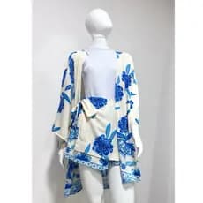 Conjunto de Kimono e Short Saia Estampado / Kimono Estampado Verão