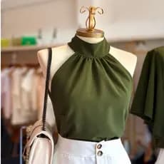 Blusa Regata Arrumada / Regata Gola Alta Estilo Nadador