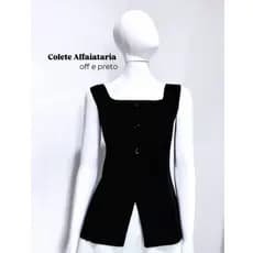 Colete Alfaiataria Decote Quadrado / Blusa Estilo Colete Alfaiataria