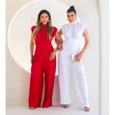 Macacão Longo Elegante Moda Festa / Macacão Pantalona Colação de Grau / Macacão Para Batizados
