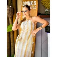 Vestido Em Malha Crochê / Vestido Praiano Em Crochê / Vestido Para Reveillon