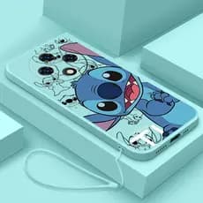 Redmi 14C 14 C Stitch Case Capa De Telefone Brilhante Design De Desenho Animado Macia De Silicone Líquido Quadrado