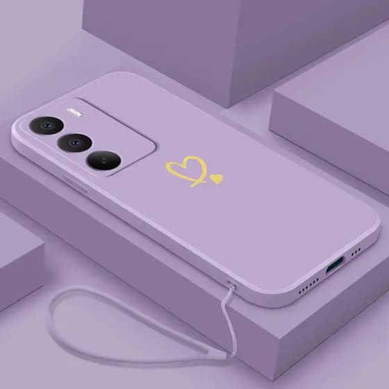 realme C71 C75 C75x C 71 Quadrado Líquido Elegante Caso Adorável Coração Forma Capa De Borracha Embalagem Macia