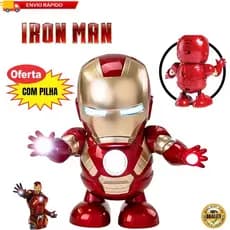Boneco Homem de Ferro Dançarino Musical com Luzes e Som – Dance Hero Mascara fixa