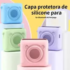 (Apenas a capa) Capa protetora macia compatível com a impressora fotográfica térmica portátil Bluetooth A6 Peripage