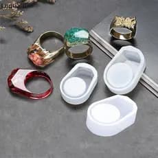 Luguafu Anel Geométrico Molde De Silicone DIY Fazendo Jóias Artesanato Resina Epóxi Suprimentos BR