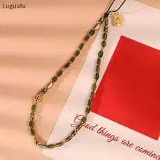 Luguafu Boho Colorido Frisado Telefone Cordão Y2K Doce Contas Corrente Do Móvel Chaveiro Pulseira Anti Perdido Celular C