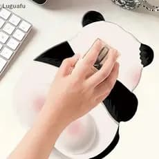 Luguafu Kawaii Rosa Panda Mouse Pad De Silicone Pulso Bonito Antiderrapante Escritório High-End Pads Para Meninas BR