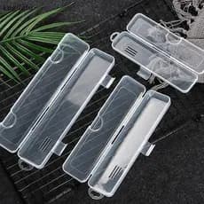 Luguafu Organizador De Pincel De Maquiagem Portátil , Lápis De Sobrancelha , Talheres , Transparente Com Capa , Caixa De