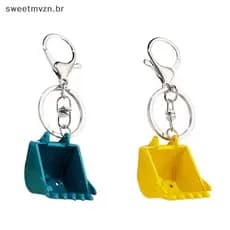 sweetmvzn Criativo Liga Bulldozer Chaveiro Personalidade Requintada Escavadeira De Metal Buet Pingente Masculino Carro A