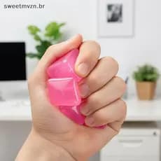 sweetmvzn Squishy De Cubo De Gelo Cheio De Maltese Para Relaxamento Sensorial E Alívio De Ansiedade BR