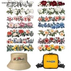 sweetmvzn 7/14 Unidades Remendos De Transferência De Calor De Flores Bonitas Em Roupas Fáceis De Cortar Vinil Térmico Pa