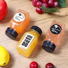 [VLY] Recipiente Para Bebidas 4 Unidades De Garrafas De Suco 120ml Vazio Transparente Café Milktea Garrafa De Plástico Q