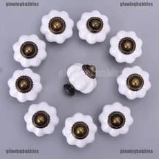 10pcs Maçanetas Para Móveis Vintage Gaveta Armário Puxador Abóbora