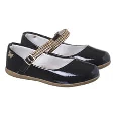 Sapatilha Infantil Menina Verniz Lisa Com Strass Moda Blogueirinha Casual - 20 ao 33