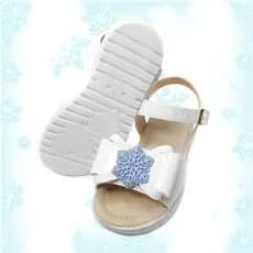 Sandália Infantil Menina Verniz Com Enfeites de Personagens Floco de Neve