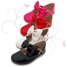 Sapatilha Infantil Menina Verniz Laço Grande 2 em 1 Removível Moda Blogueirinha Casual - 20 ao 27