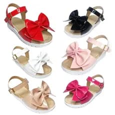 Sandália Infantil Menina Verniz Laço Grande Moda Blogueirinha Sola Antiderrapante - 20 ao 27