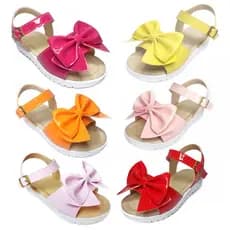 Sandália Infantil Menina Verniz Laço Grande Moda Blogueirinha Sola Cores Verão - 20 ao 27