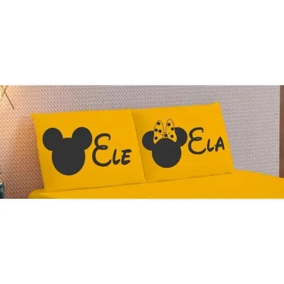 Par de Fronhas Estampadas Para Casal Desenhos Delicados Kit 2 Peças