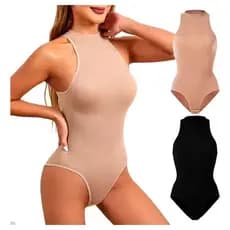 Body Camiseta Gola Alta Collant Modeladora S/bojo Ab. Íntima