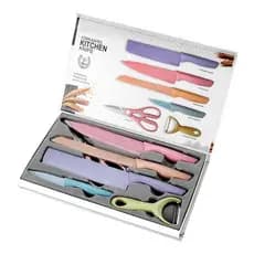 Conjunto De Facas De Inox 6 Peças Plenus Colorido Importada