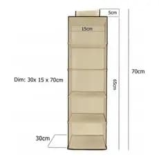 Nicho Organizador Vertical Guarda-roupa Zein Multiuso  Cor Bege