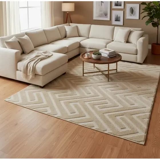 Tapete Sala Quarto Com Relevo 3d Atlanta 2,00x1,40 Harmoniza ambientes