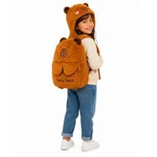 Mochila Bolsa Divertida Capivara Infantil Com Capuz Casual E Escolar E Passeio Desenho Pelúcia