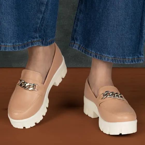 Mocassim Corrente Chunky Tratorado Macerata Plataforma Corrente Ref: 169