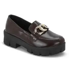 Mocassim Feminino Chunky com Detalhe de Corrente Confortável e Estilo Moderno Ref: 170