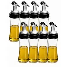 Kit Galheteiro Porta Azeite Vidro 210ml Bico Dosador Vinagreiro Azeiteiro