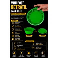 Comedouro Bebedouro Silicone Dobrável Portátil Para Cachorro Cães Gato Passeio Viagem