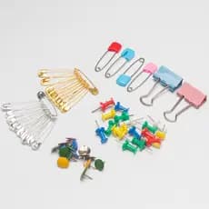 Kit Alfinetes De Segurança Escritório 60pçs Tachinhas Clips Prendedor Binder e Alfinete com Cabeça