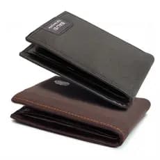 Carteira Masculina Premium Slim Couro Sintético Compacta Dobrável Porta Cartões CNH