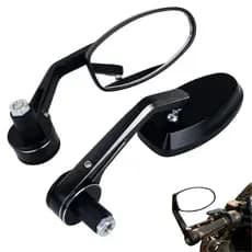 Retrovisor Moto Guidão 22mm Par Universal 360° Alumínio CNC Preto Ajustável Esportivo