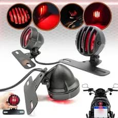 Lanterna Traseira Suporte Custom Moto Universal Placa De Led