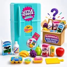 Mini Geladeira Infantil Completa Com Frutinhas Bebidas E Mini Comidinhas Para Brincar