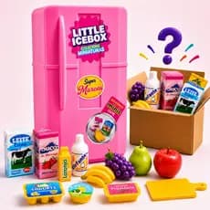 Mini Geladeira Rosa Infantil Com Mini Comidinhas Sortidas Porta Abre Casinha Faz De Conta