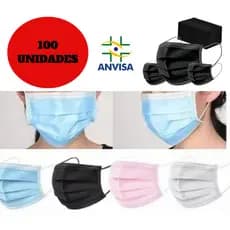 Kit 50 MáscarasTripla Descartável Para Proteção Facial Tripla C/ Proteção C/ caixa  Facial mascara descartável máscara ANVISA