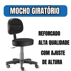 Cadeira Mocho Giratório C/ Ajuste de altura Para Dentista Estetica Odontologico Tatuador Estetica Podóloga Esteticista